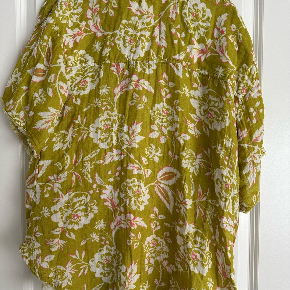 Anthropologie Oversized Floral Beach Vacation Coverup Shirt size medium - Picture 7 of 7